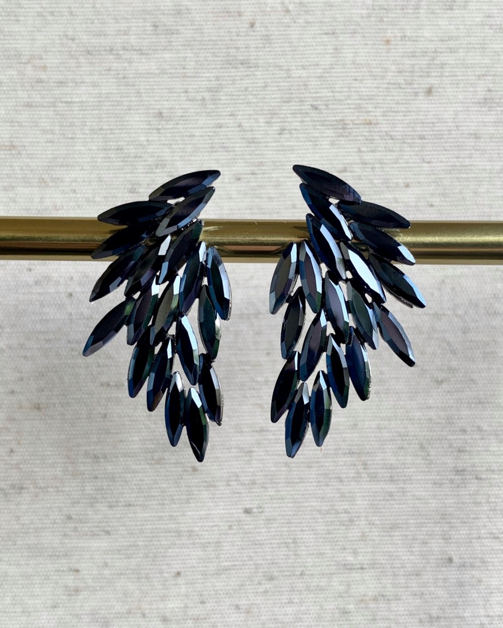 IMG_0477-1000x1250h Σκουλαρίκια φτερά - Μαύρο - Image 1