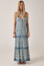 Cristina Sleeveless Dress Mediterranean Stripes Blue Ink