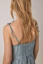 Cristina Sleeveless Dress Mediterranean Stripes Blue Ink - Image 3