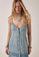 Cristina Sleeveless Dress Mediterranean Stripes Blue Ink - Image 2