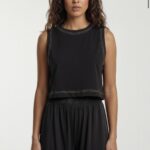 Sleeveless crop blouse