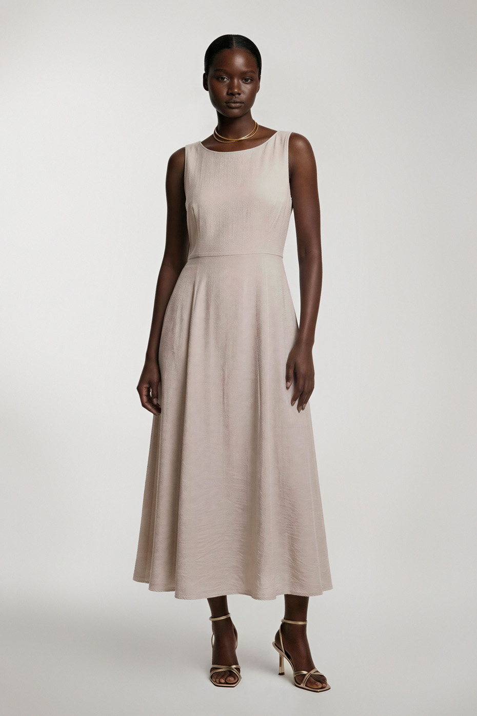 55-05-009_BEIGE_2-930x1395 Midi dress beige - Image 1