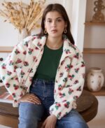 Fluffy bloom Jacket Red