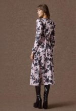 Anita satin midi dress (pink/black roses) - Image 4